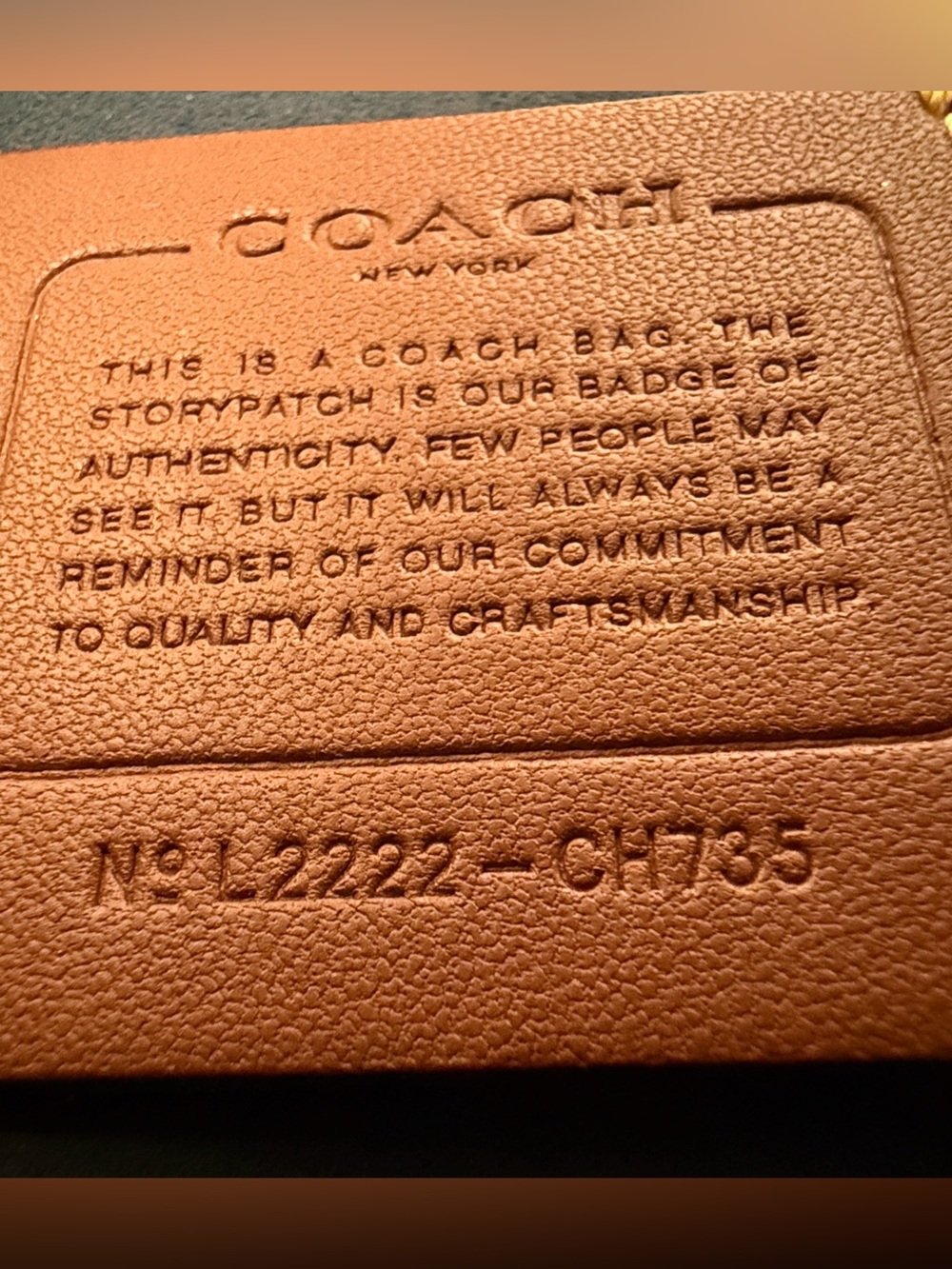Coach Tabby Shoulder Bag (CH735) in Dark Blue Pebbled Leather with Signature C - Picture 9 of 9